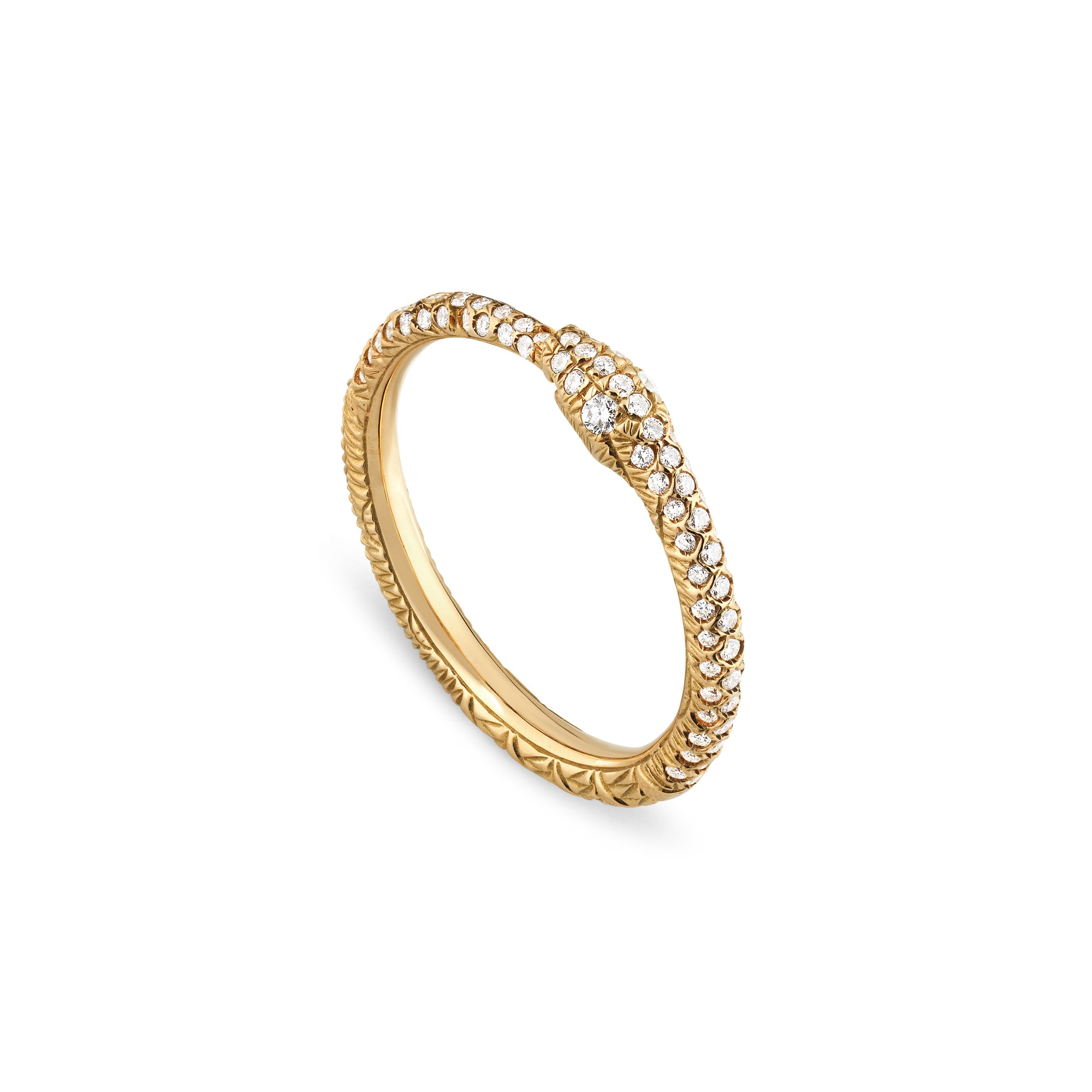 Anello Gucci Ouroboros in oro e diamanti