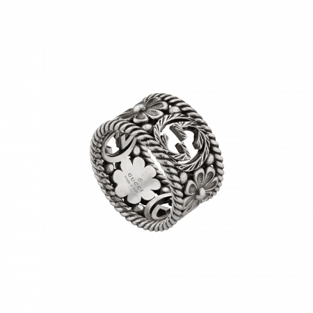 Interlocking Gucci G silver ring anello gucci argento asconto discount