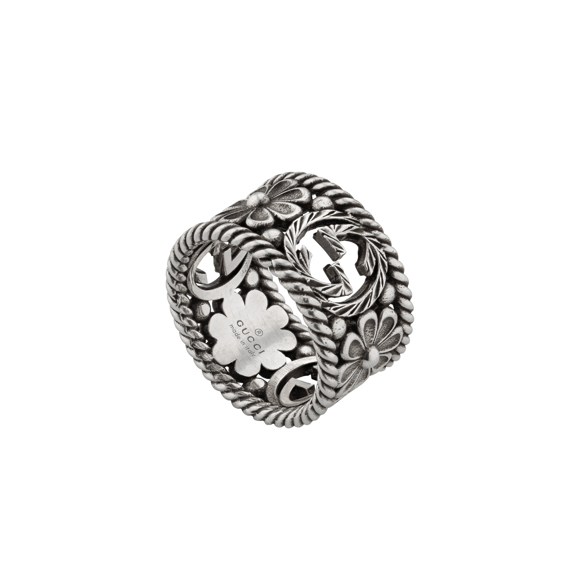 Interlocking Gucci G silver ring anello gucci argento asconto discount