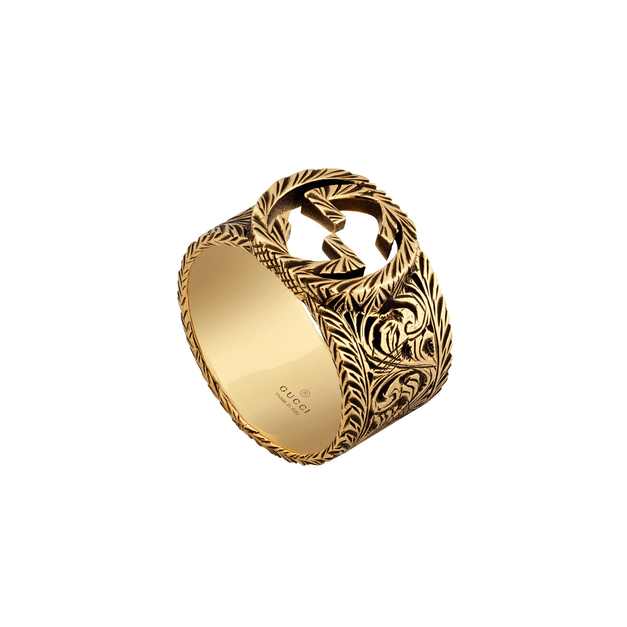 GUCCI Yellow gold ring with Interlocking G DISCOUNT SCONTO ANELLO