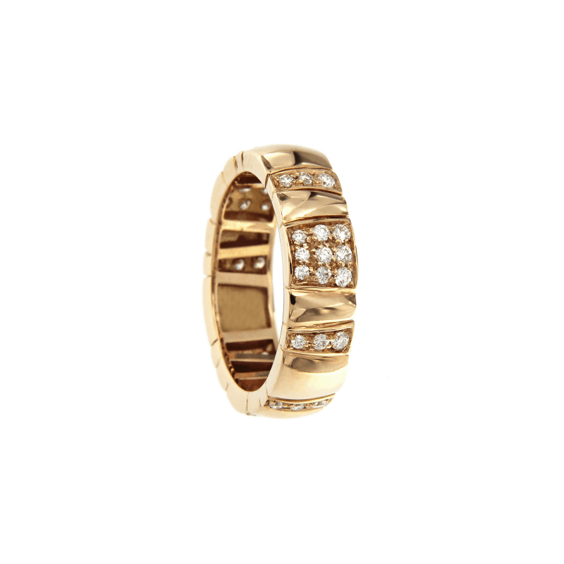 Anello Los Angeles in oro rosa con finiture bianche