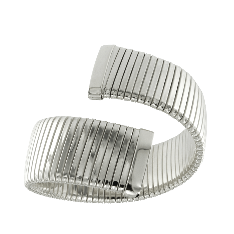 Bracciale tubogas largo piatto ad un giro contrariè