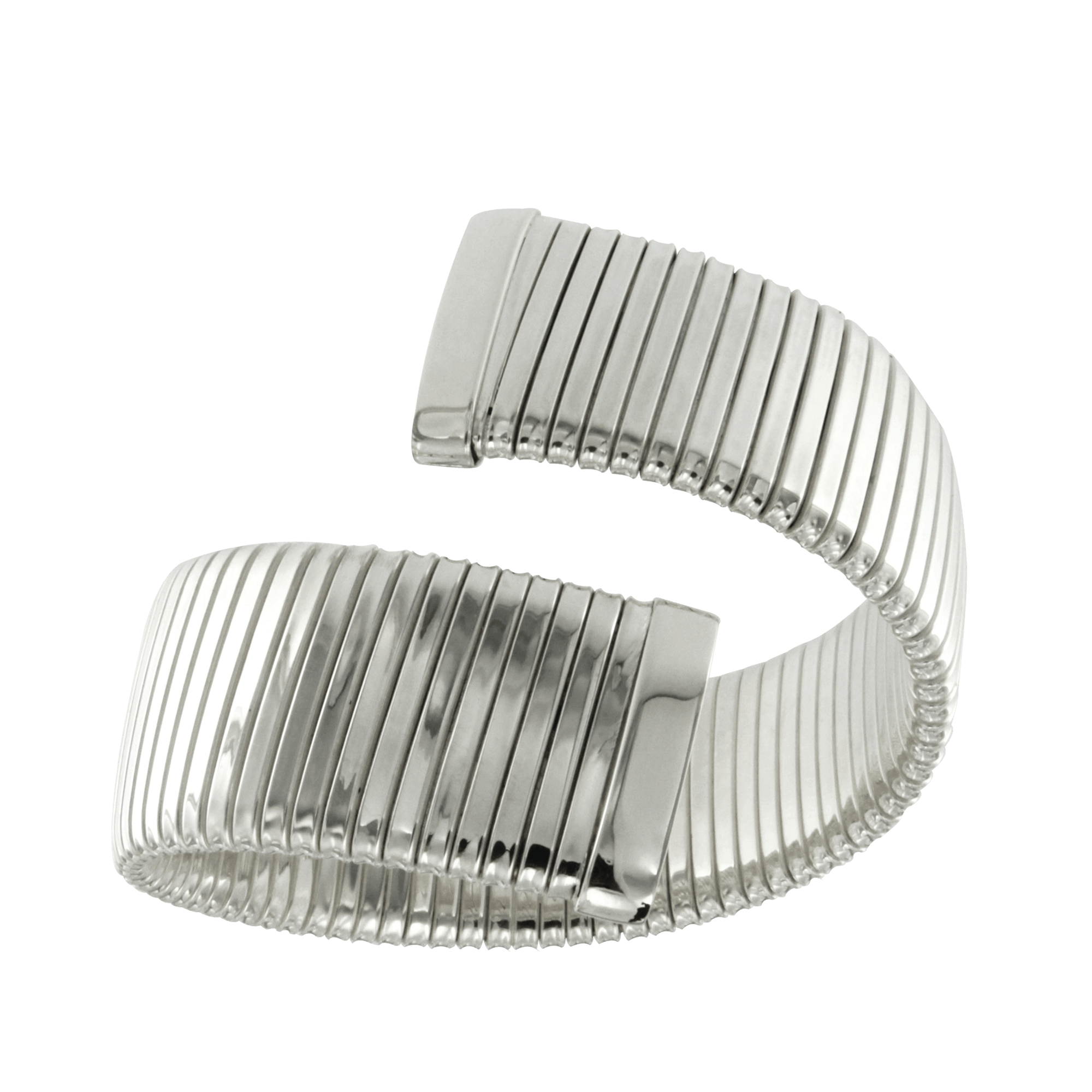 Bracciale tubogas largo piatto ad un giro contrariè