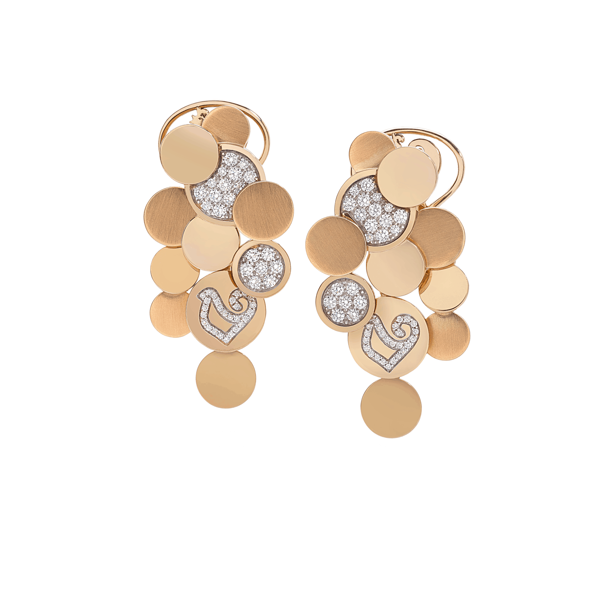 Chantecler Orecchini Paillettes oro rosa diamanti