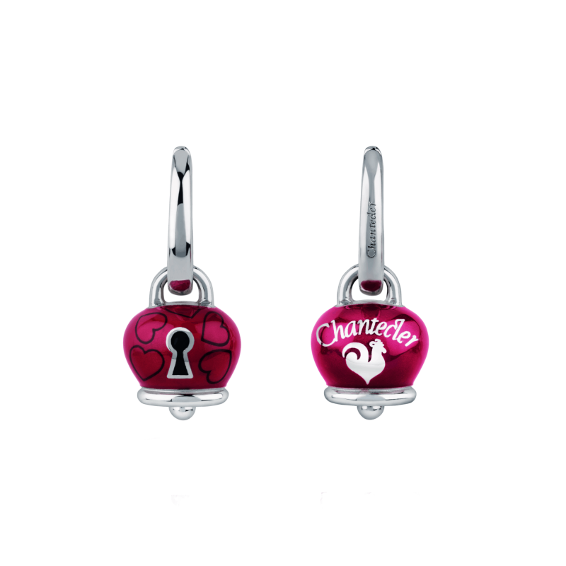 Chantecler Bracciale elastico Campanella cuori lucchetto e smalto