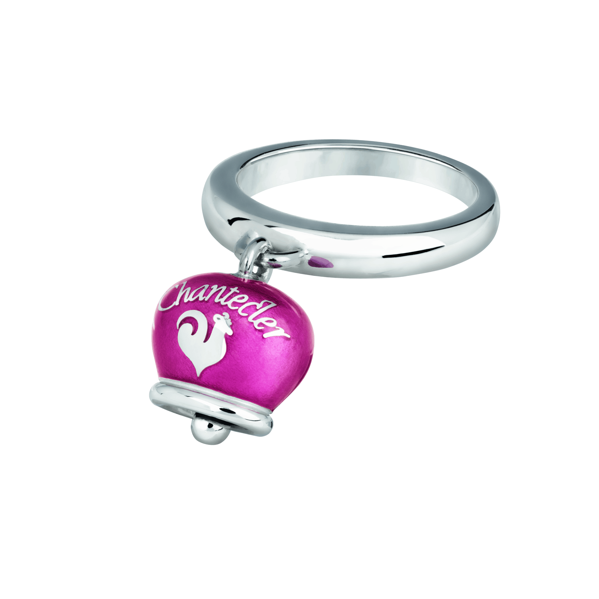 Chantecler Anello Campanella cuori lucchetto smalto bouganville
