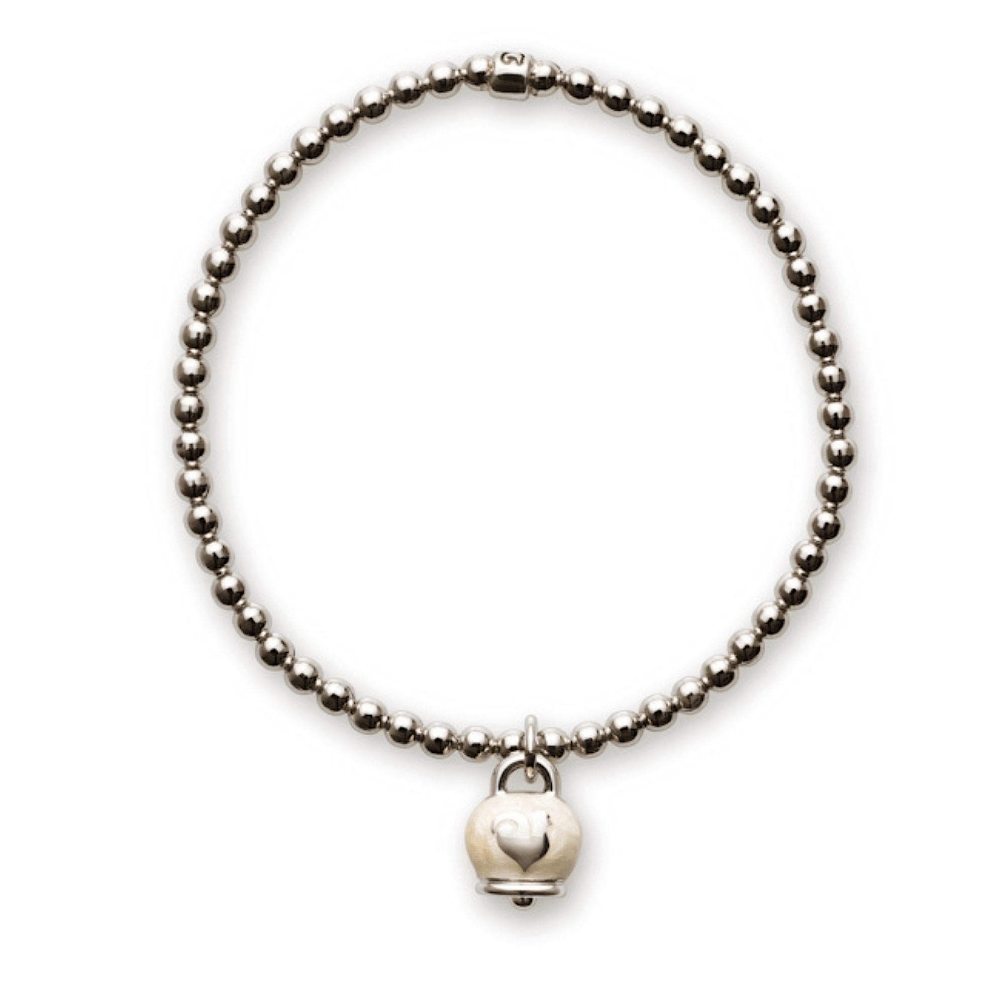 BRACCIALE ELASTICO CIONDOLO CAMPANELLA BIANCA CHANTECLER