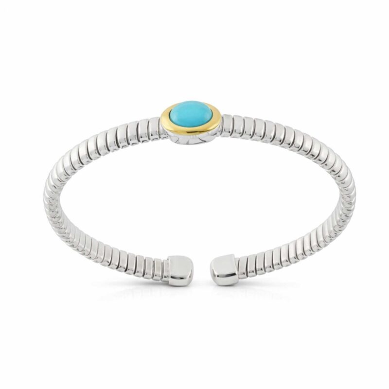 Bracciale Tubogas in argento testina oro pasta di turchese