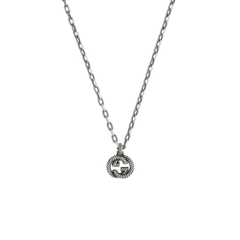 COLLANA GUCCI doppia GG argento brunito YBB604155001