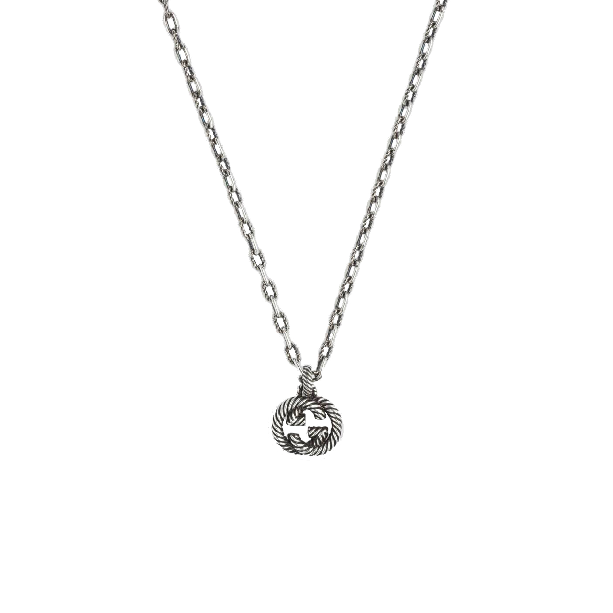 COLLANA GUCCI doppia GG argento brunito YBB604155001