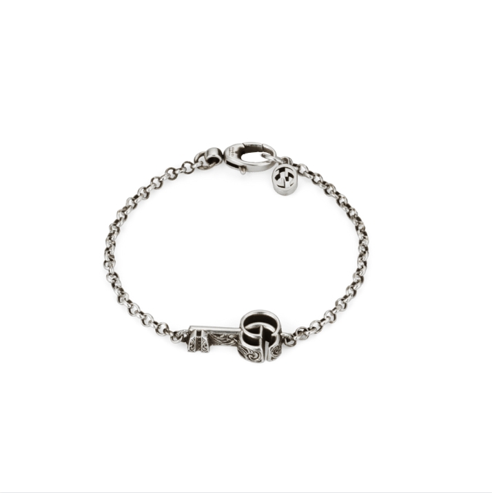 BR632207 bracciale gucci argento intelocking trademark gucci bracelet silver sconto discount