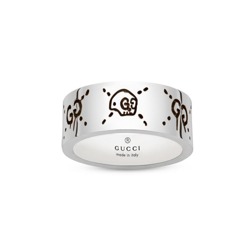 GUCCI GHOST ANELLO ARGENTO