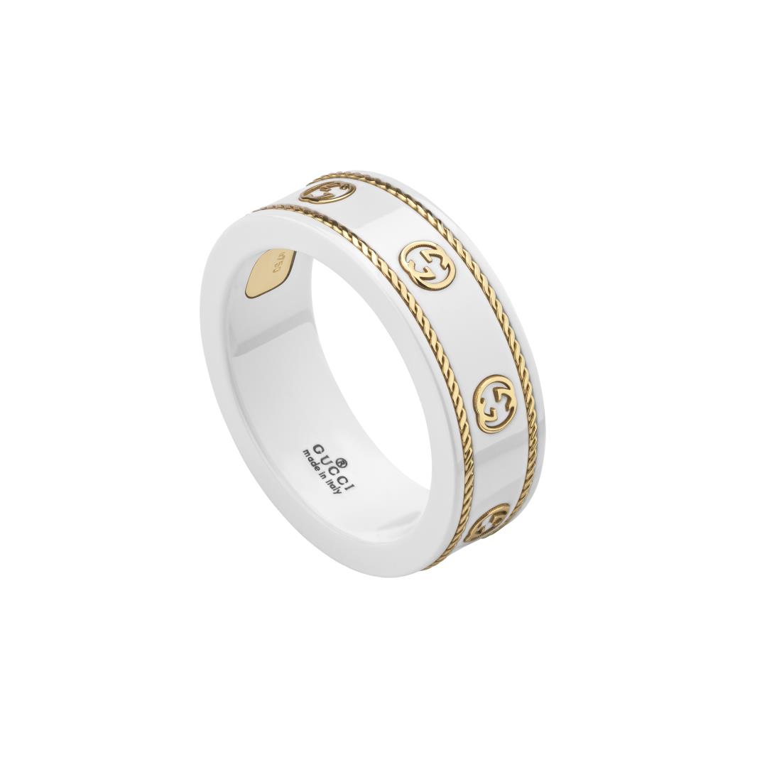 Anello Gucci Icon Corindone bianco