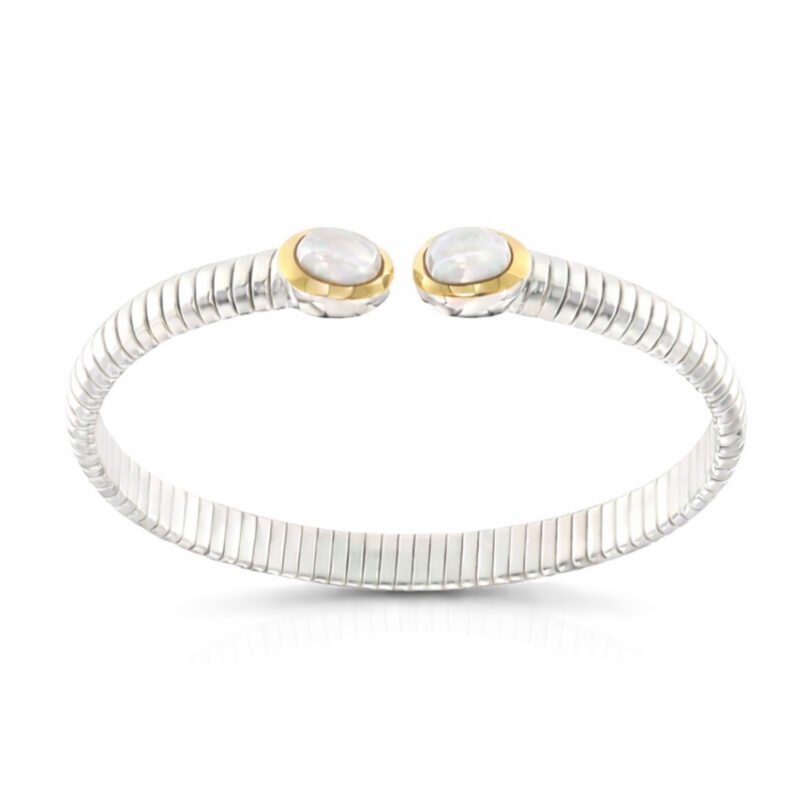 Bracciale Tubogas  argento oro madreperla