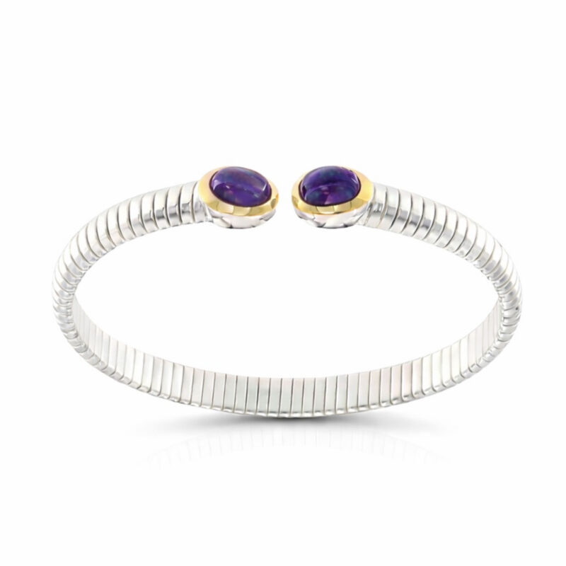 Bracciale Tubogas in argento oro e ametista