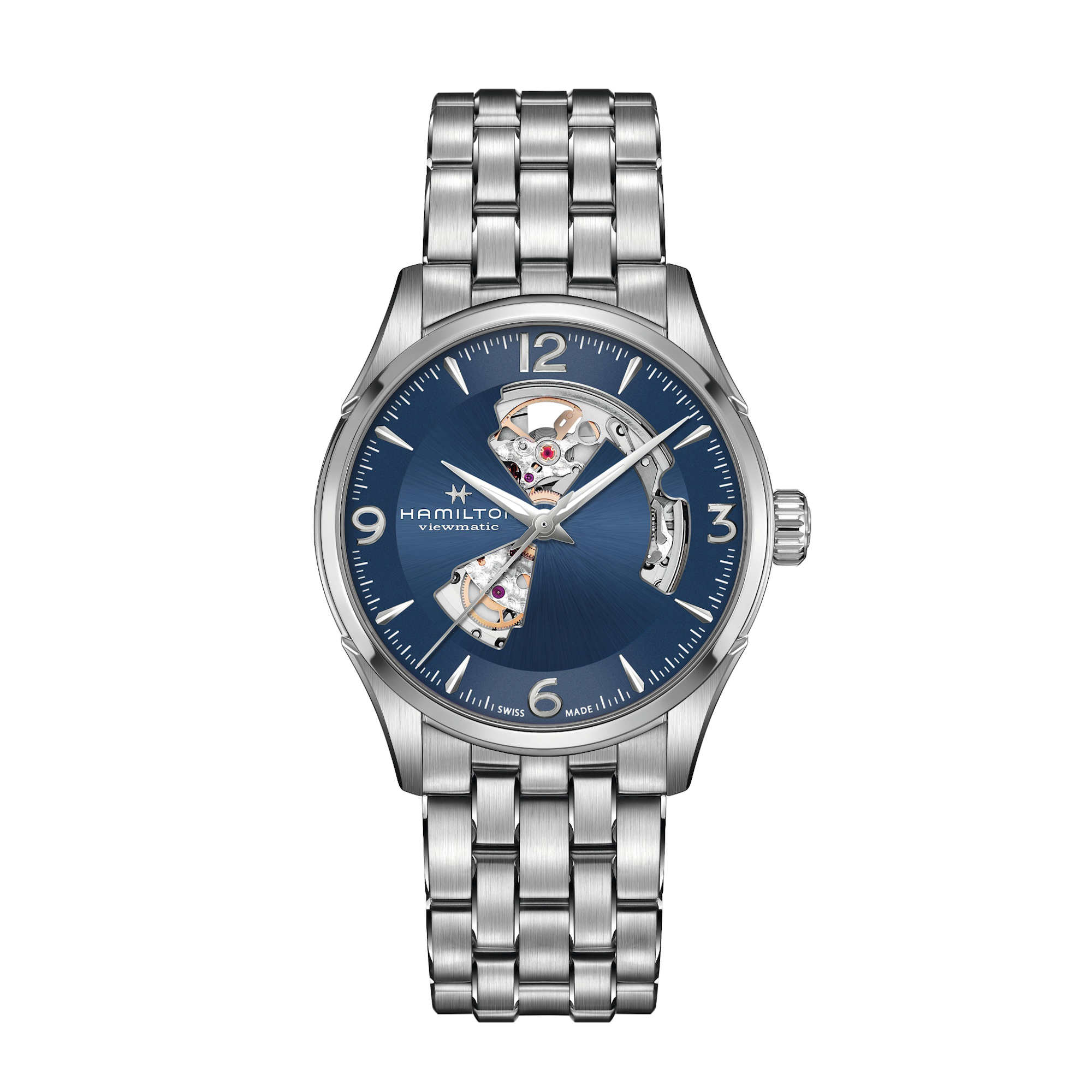 acciaio Orologio Hamilton Jazzmaster Open Heart Auto