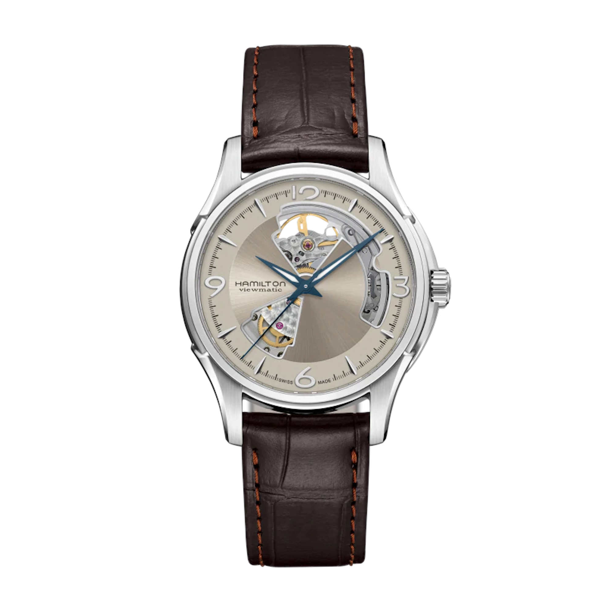pelle Orologio Hamilton Jazzmaster Open Heart Auto