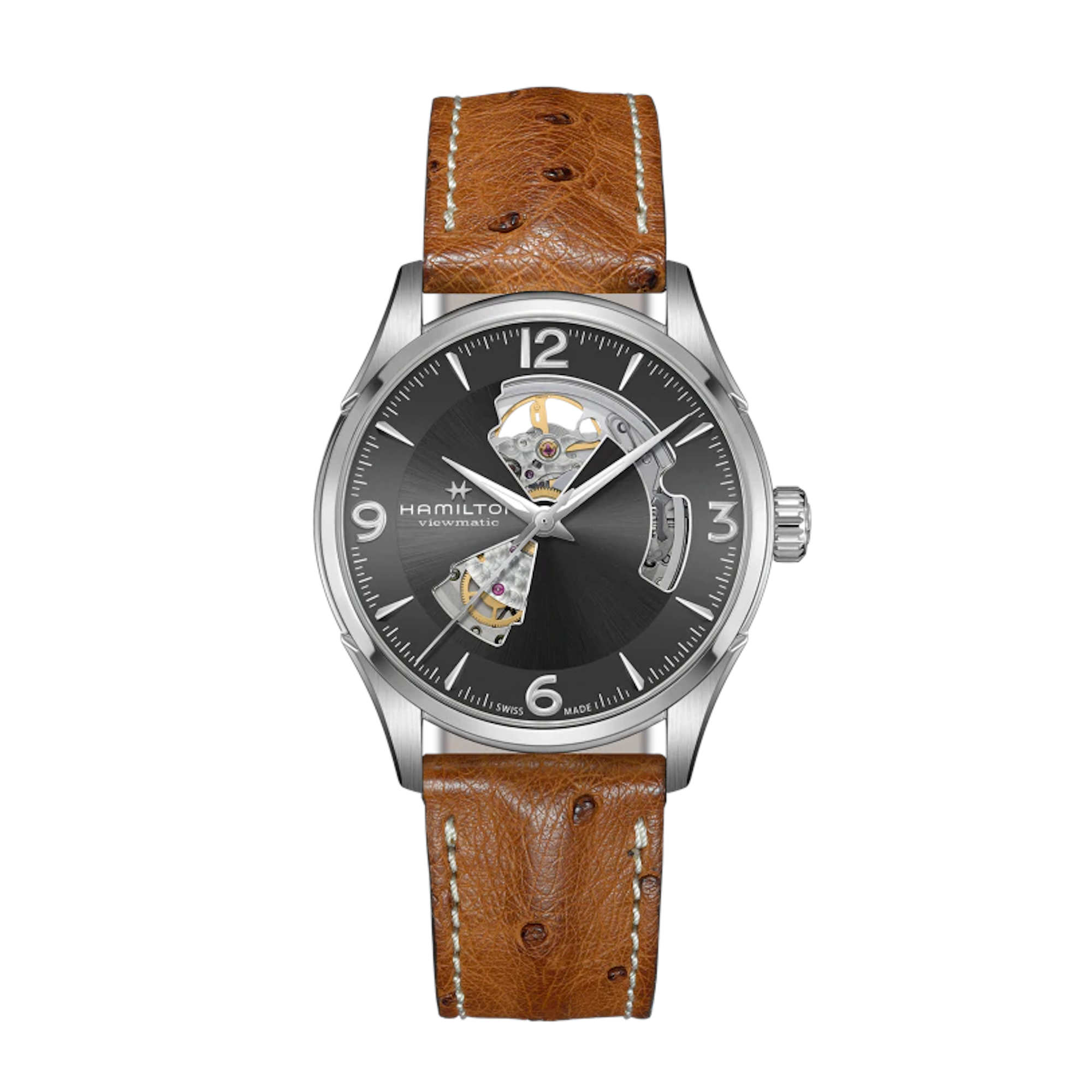 pelle martellata Orologio Hamilton Jazzmaster Open Heart Auto