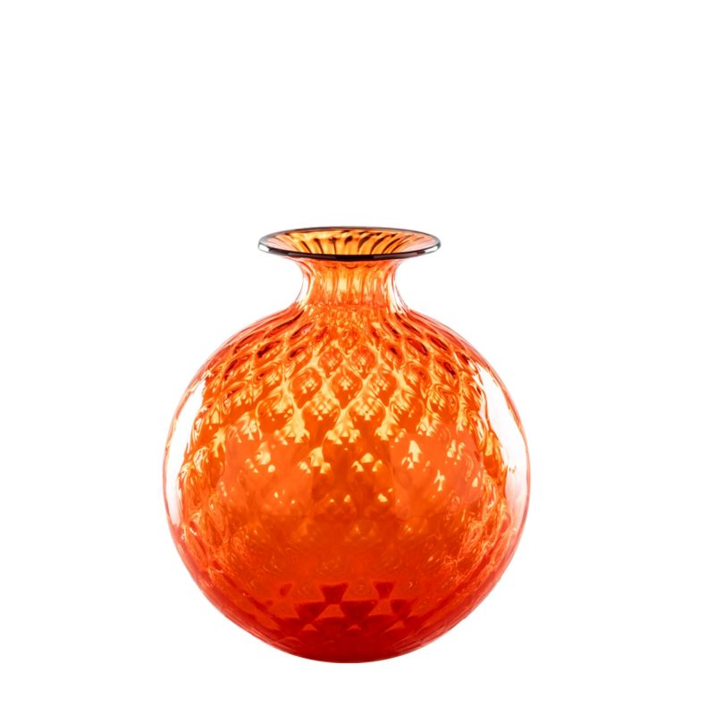 100.18 ORANGE MONOFIORI BALLOTON VENINI VASO VASE