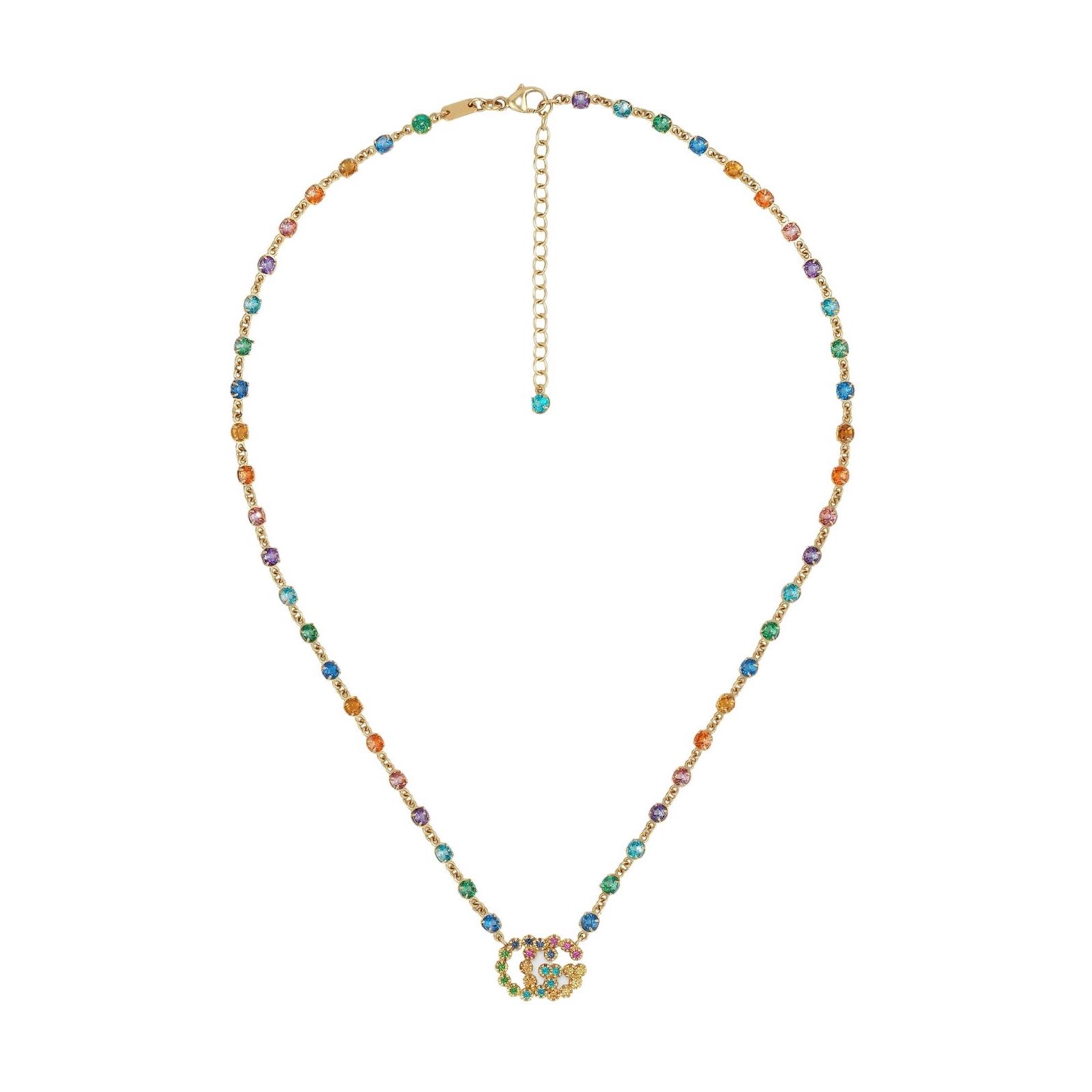 gucci 481646_J6343_8518_001_100_0000_Light-Collana-con-GG-Running-e-pietre-multicolor necklace multicolor sconto discount