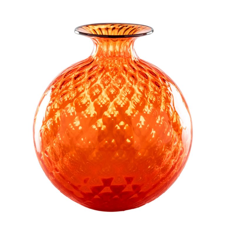 MONOFIORI BALLOTON VENINI 100.29 ORANGE MURANO VASE