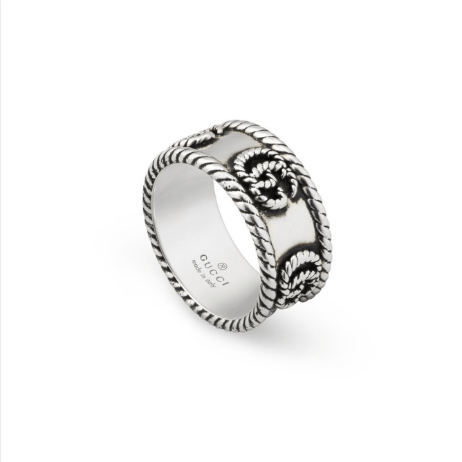 Anello GUCCI argento con motivo Doppia G RING SILVER DISCOUNT SCONTO