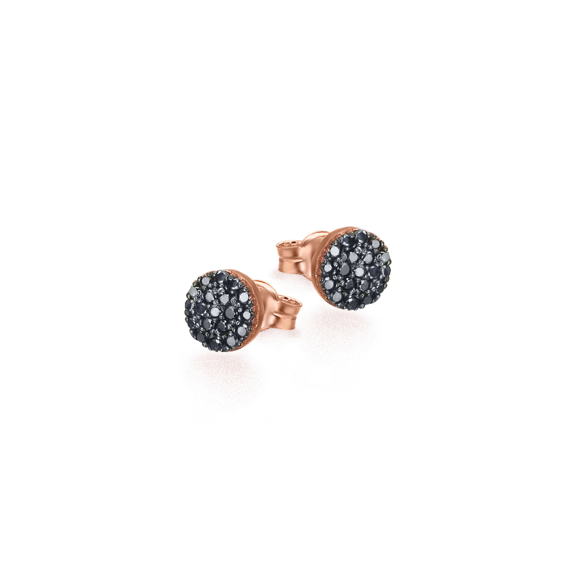 GB090ORBL orecchini oro rosa diamanti neri black diamond earrings discount sconto