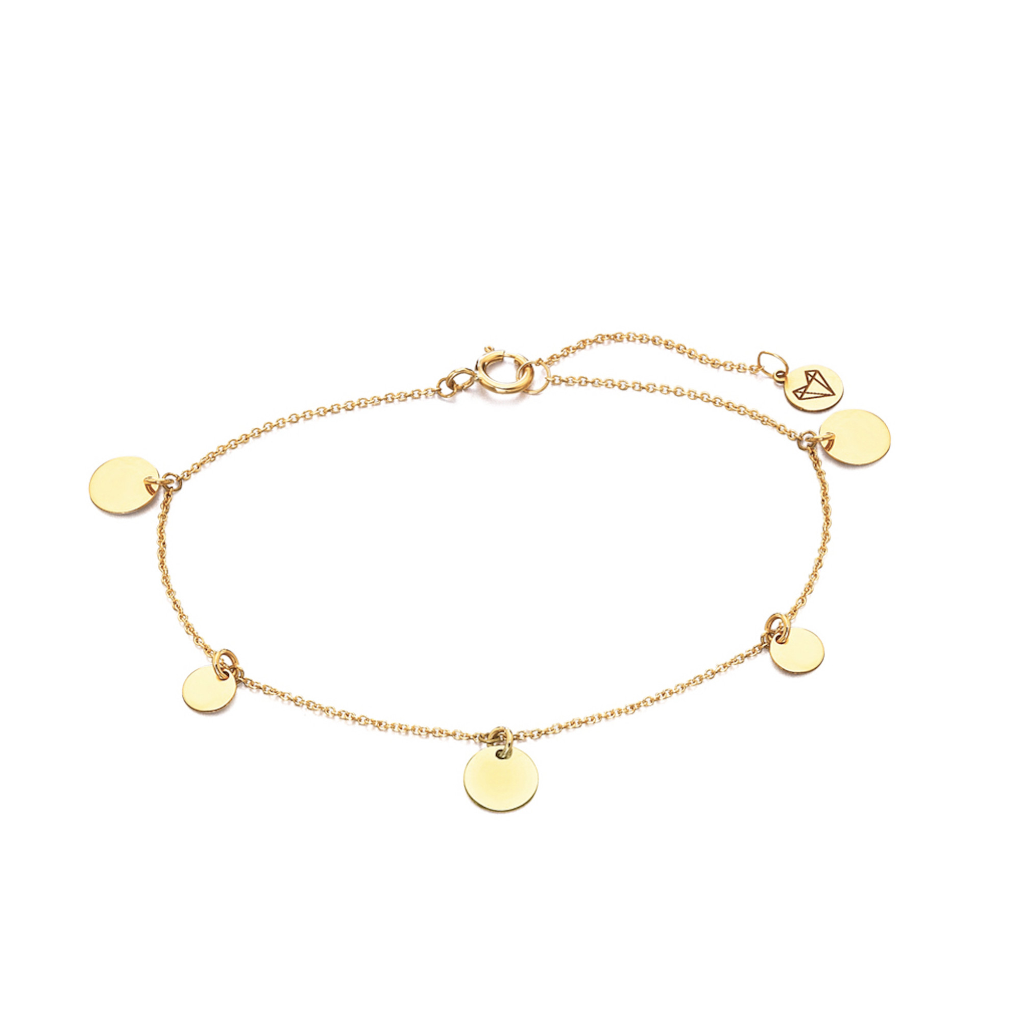 LE CARRÈ bracciale oro giallo 5 dischi bracelet discount sconto