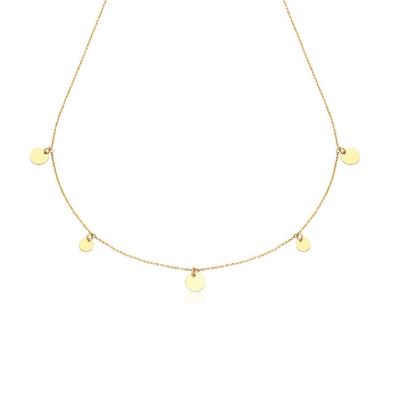 LE CARRÈ collana oro giallo 5 dischi GD057OA collana or giallo necklace gold sconto discount