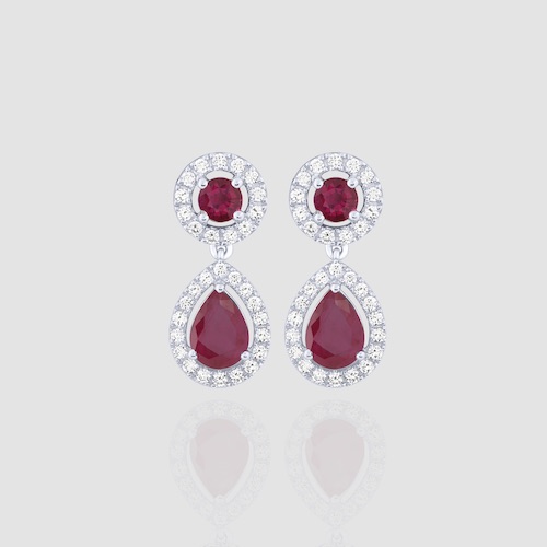 orecchini diamanti e rubini earrings