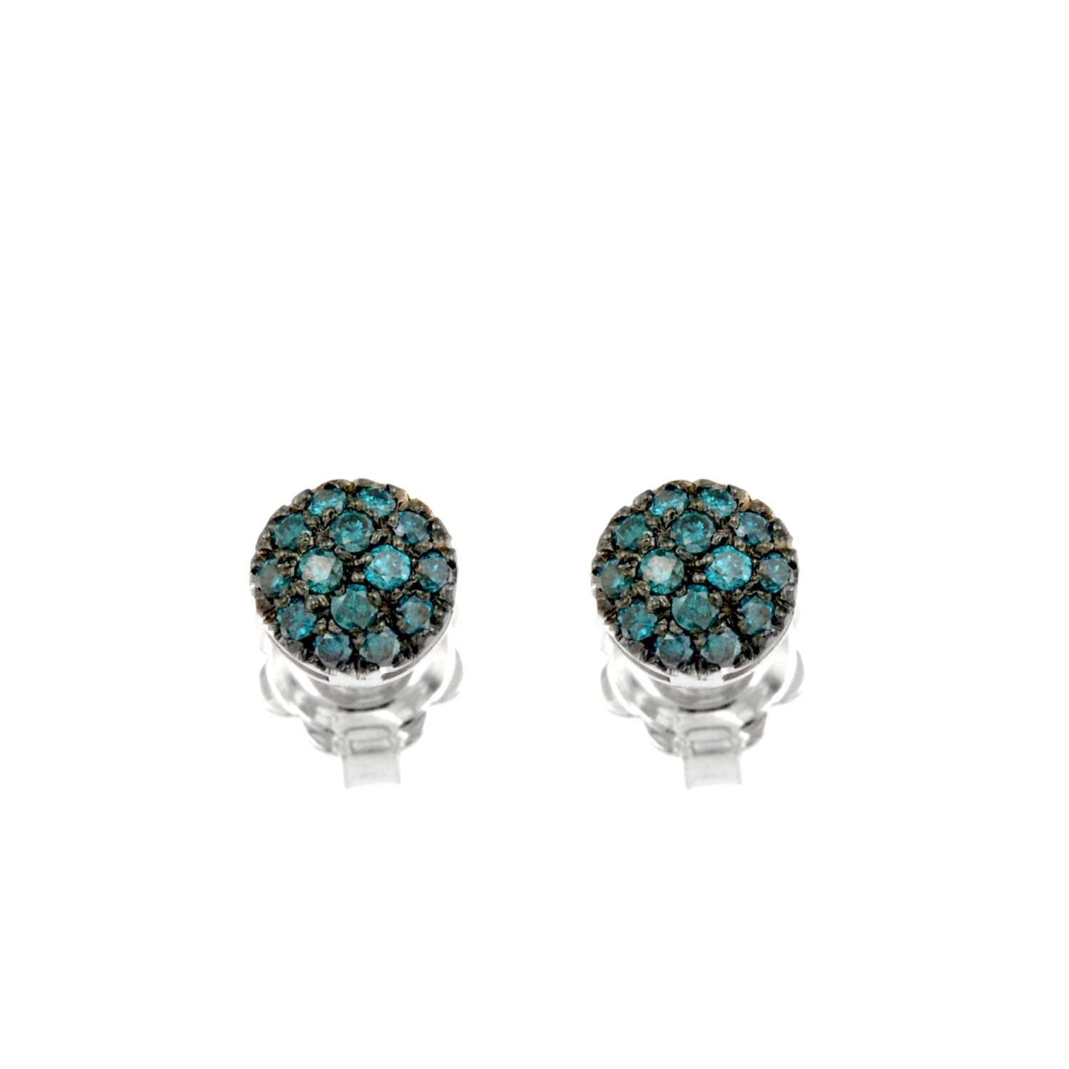 Orecchini oro bianco diamanti blu earrings sconto discount 