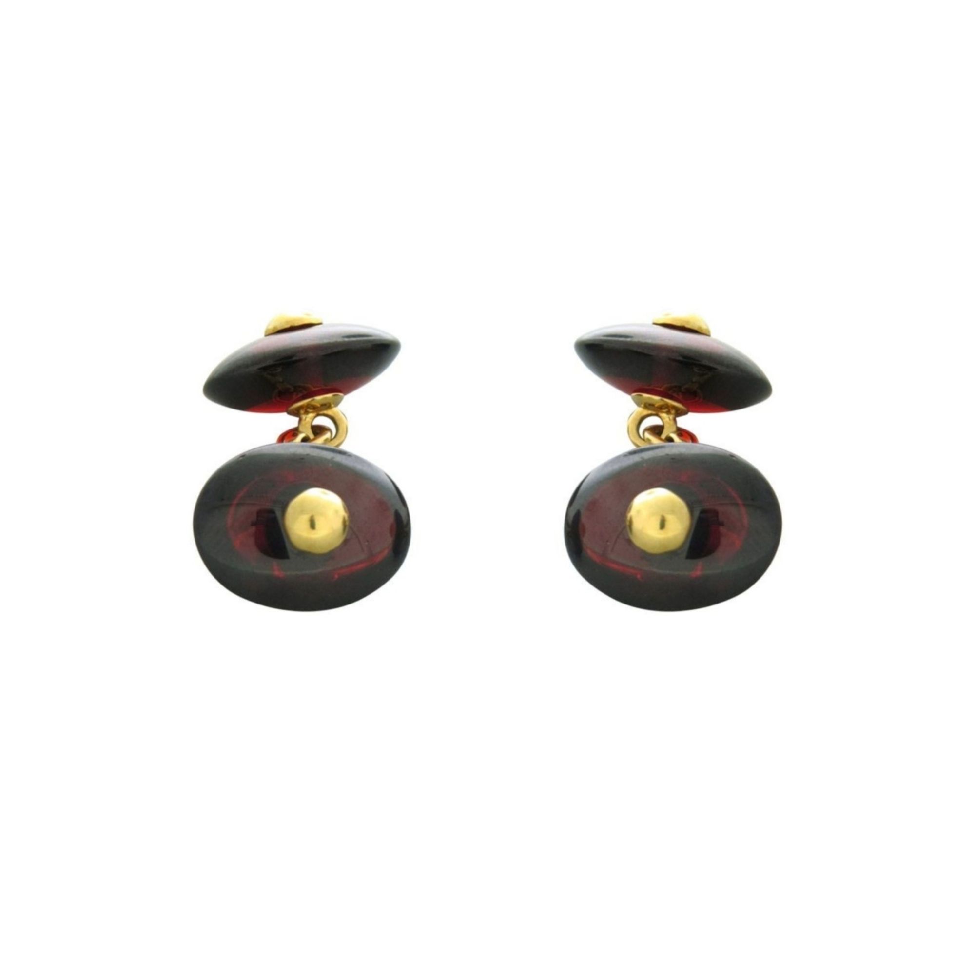 Gemelli pomellato oro giallo e granati