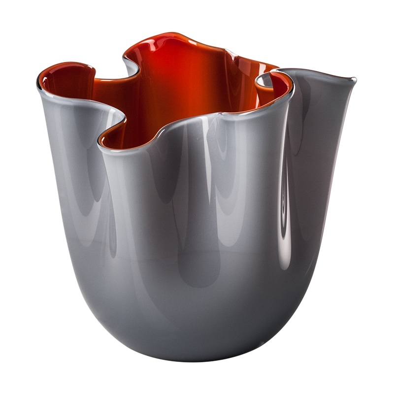 VASO FAZZOLETTO LATTIMO ROSSO UVA VENINI GRAY VASE RED SCONTO DISCOUNT