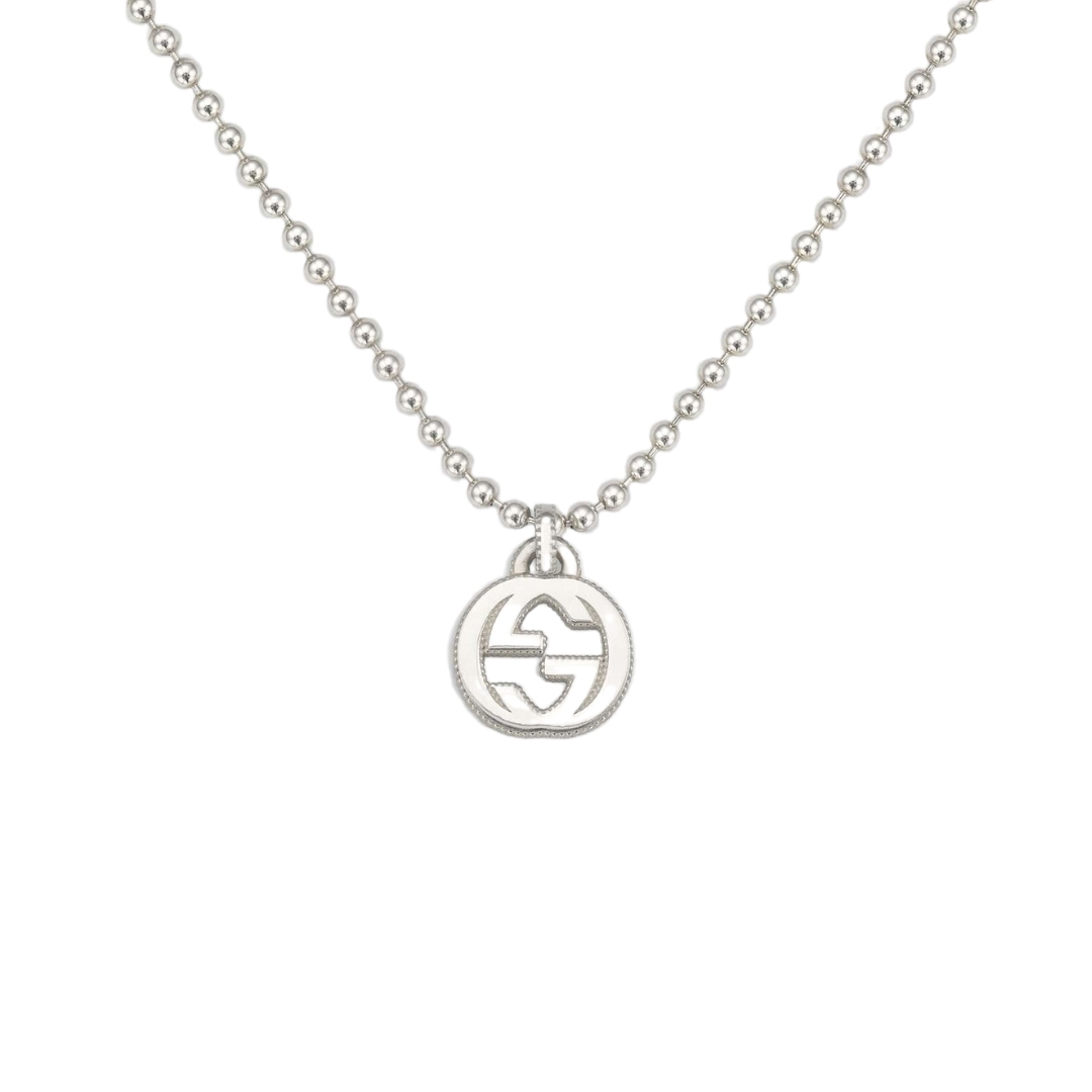 GUCCI INTERLOCKING G ARGENTO COLLANA SCONTO DISCOUNT 479219 J8400 8106 NECKLACE