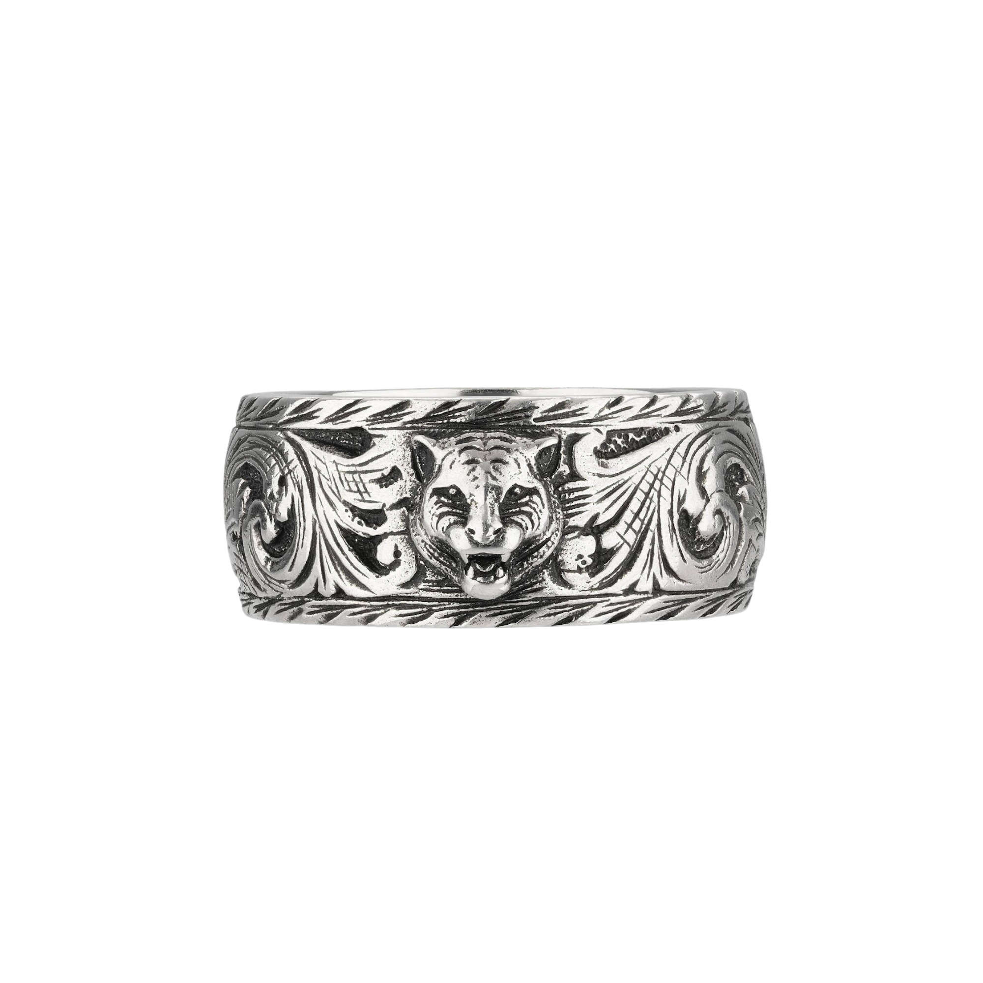 433571_J8400_0811_001_100_0000_Light-Anello-sottile-in-argento-con-dettaglio-felino ANELLO GUCCI RING SILVER SCONTO DISCOUNT
