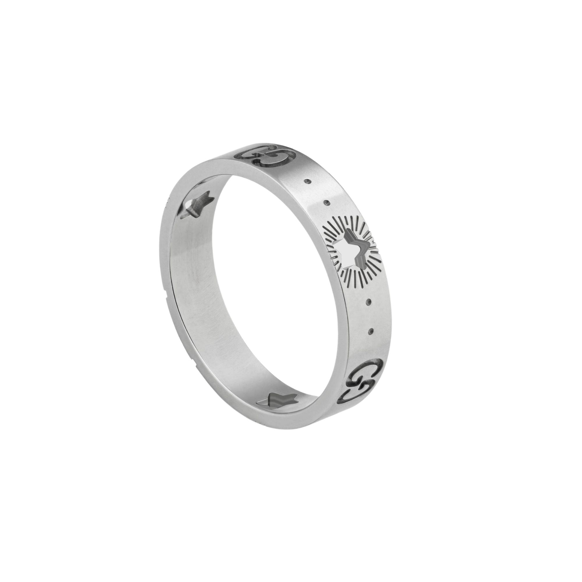 607339_J8502_9000_004_100_0000Anello Icon in oro bianco con stelle ring sconto discount