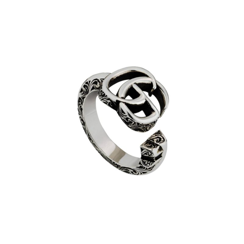 627760_J8400_0701_002_100_0000_Light-Anello-Doppia-G GUCCI RING SILVER ARGENTO SCONTO DISCOUNT