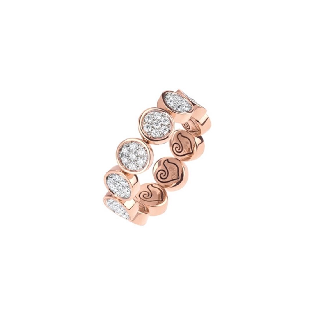 Anello CHANTECLER Paillettes fascia diamanti v diamonds ring sconto discount