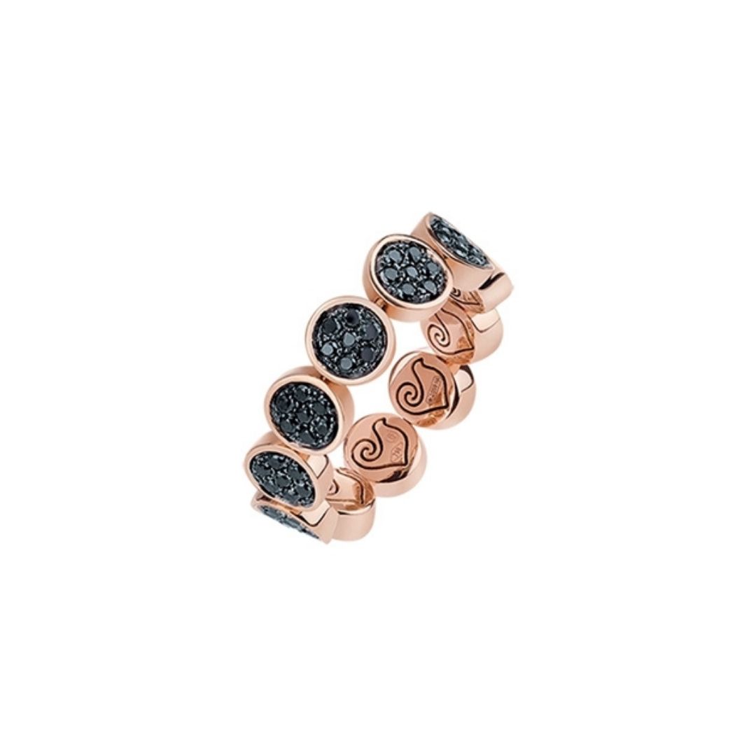 Anello chantecler a fascia diamanti neri 41021 ring black diamonds sconto discount
