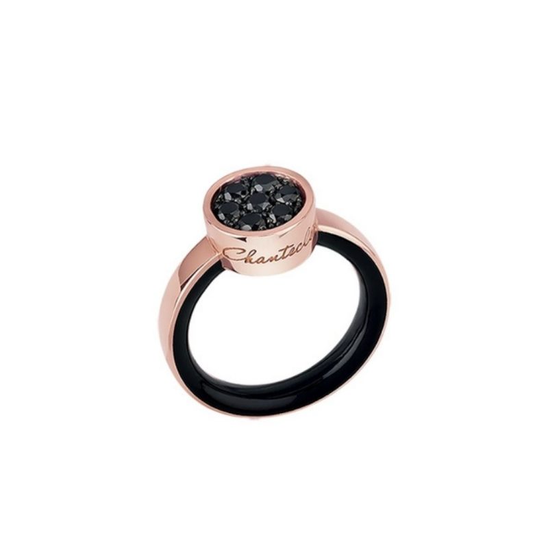 anello smalto chantecler diamanti neri paillettes black diamonds sconto discount 41138