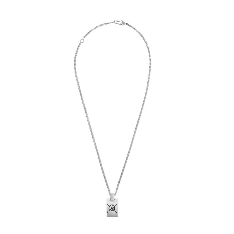 Collana in argento con pendente GucciGhost gucci necklace sconto discount