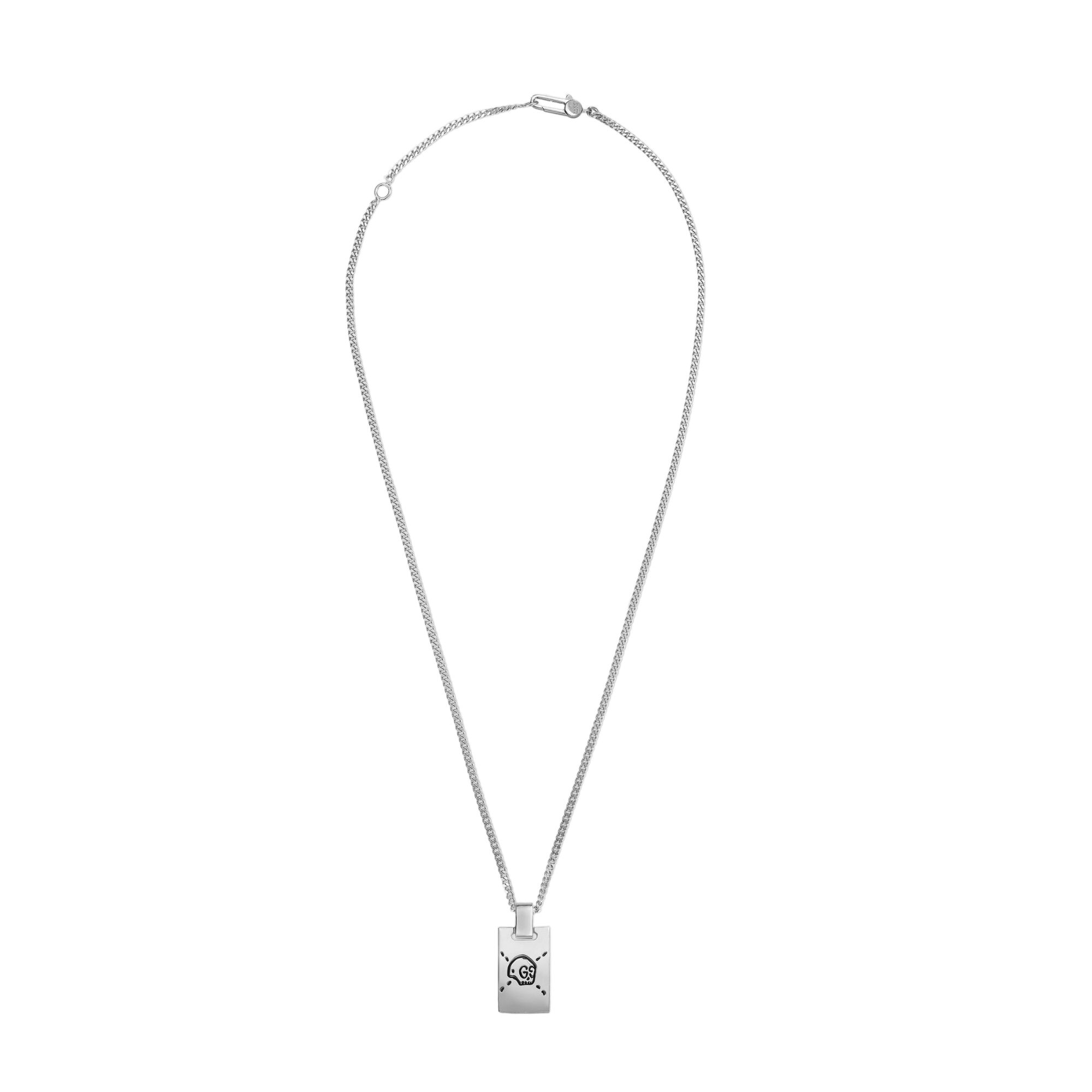 Collana in argento con pendente GucciGhost gucci necklace sconto discount