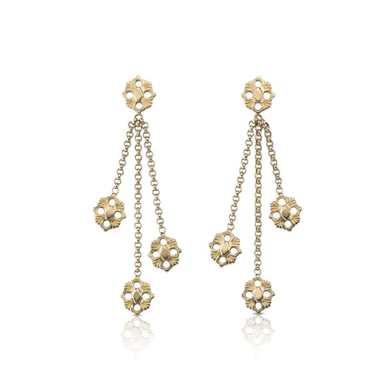 EAR013855 orecchini buccellati opera oro giallo pendenti earrings pendats gold sconto discount