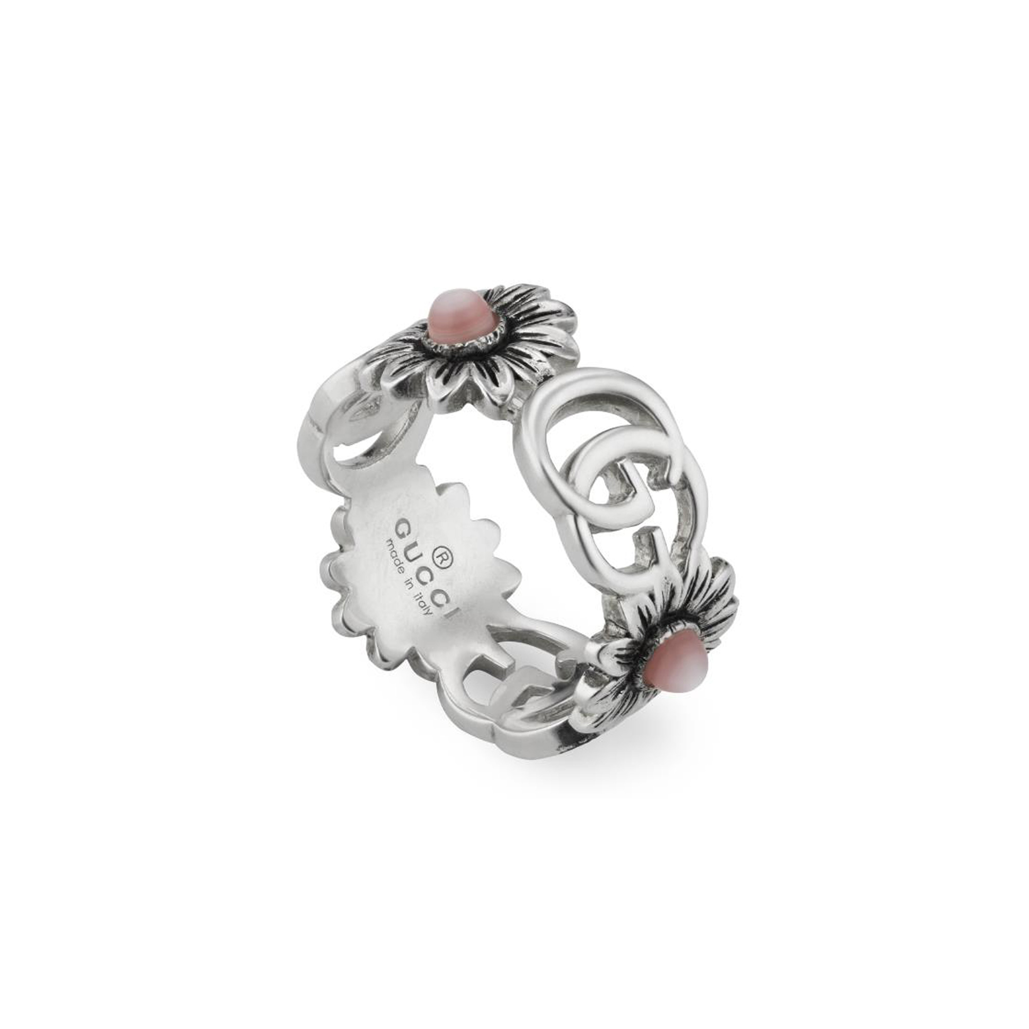Anello Gucci con fiori e Doppia G ring sconto discount