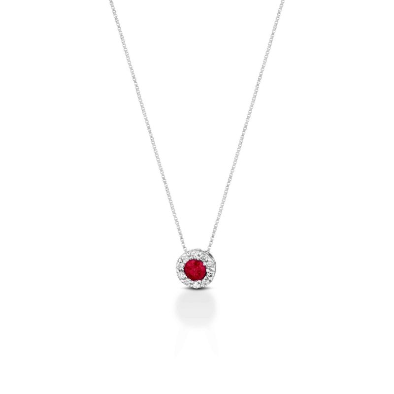 collana oro bianco con rubino white gold necklace with ruby sconto discount