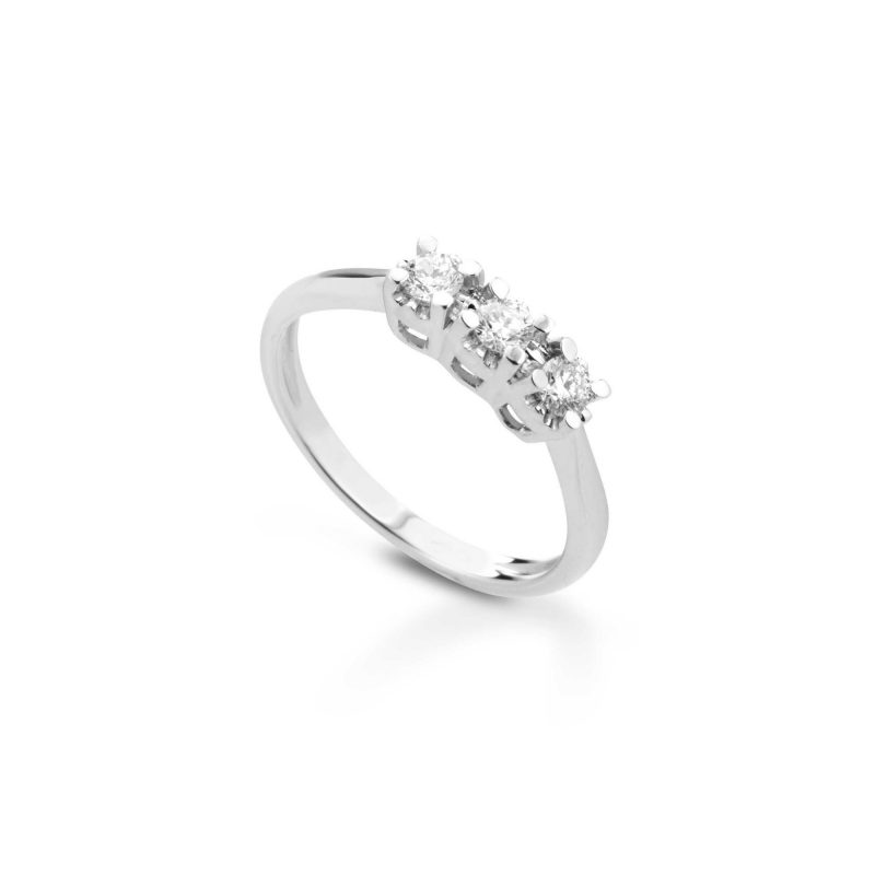 Anello trilogy con diamanti Trilogy ring with diamonds sconto discount