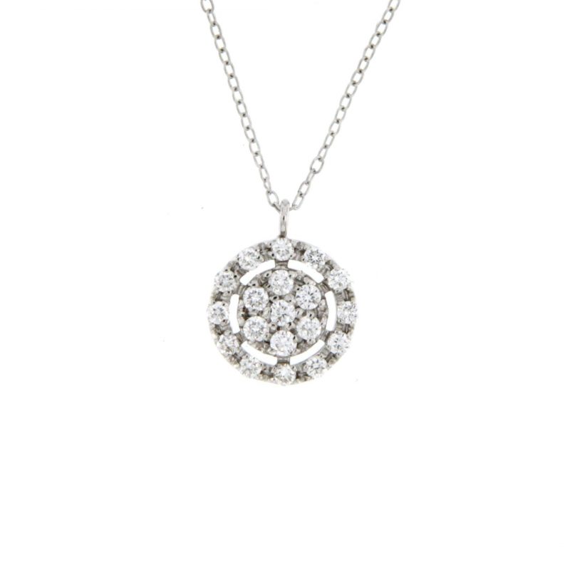 Collana Circles in oro white e brillanti necklace in white gold and diamonds