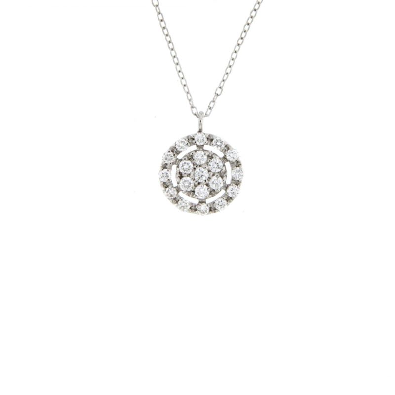 Collana Circles in oro white e brillanti necklace in white gold and diamonds