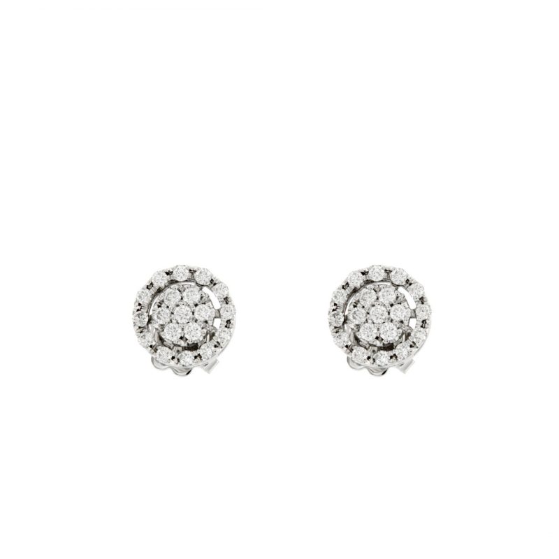 Orecchini Circles in oro bianco e brillanti earrings diamonds sconto discount