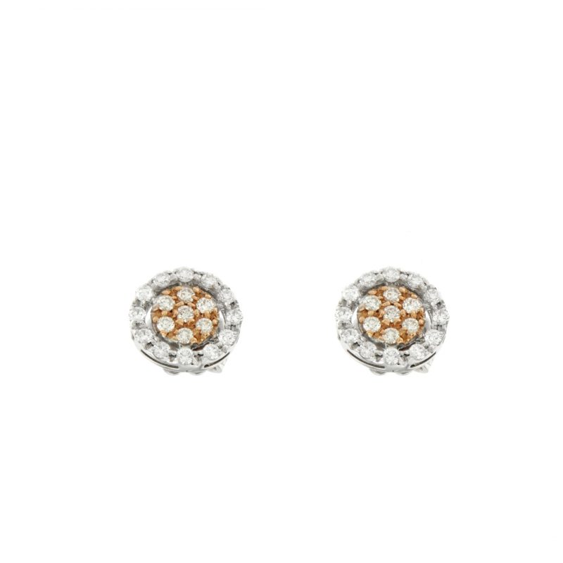 Orecchini Circles in oro rosa oro bianco e brillanti earrings in rose gold and diamonds sconto discount